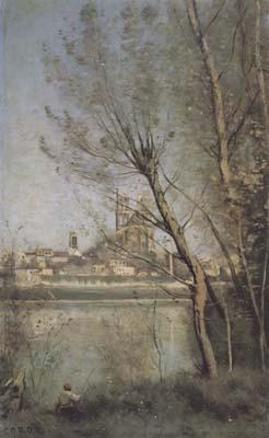 Jean Baptiste Camille  Corot La cathedrale de Mantes (mk11) oil painting image